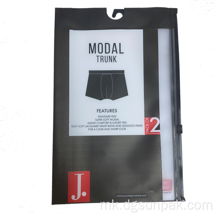 пластична кеса за облека за пакување со патент за долна облека